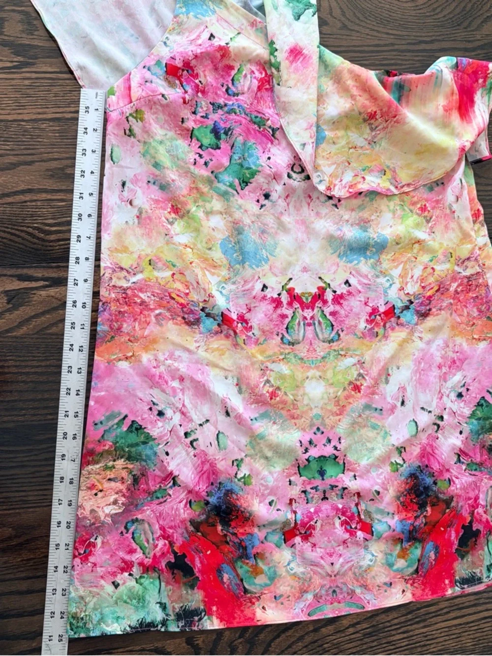 Amanda Uprichard One Shoulder Ruffle Abstract Print Dress Size M